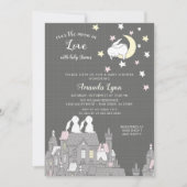 Sweet Bunny Love Moon Baby shower Uitnodiging (Voorkant)