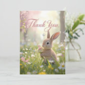 Sweet Bunny Meadow Verjaardag Bedankt Kaart (Staand voorkant)