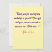 Sweet Bunny Meadow Verjaardag Bedankt Kaart (Achterkant)