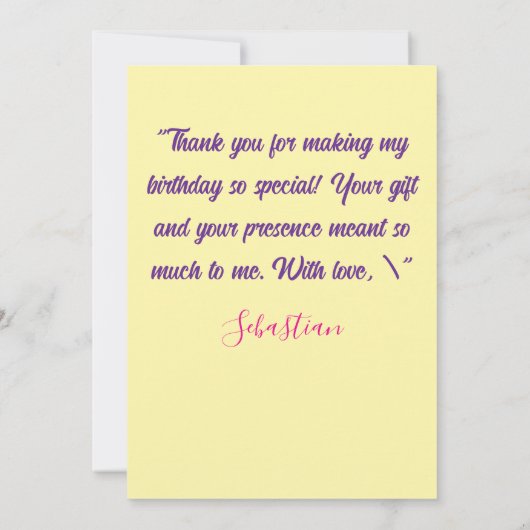 Sweet Bunny Meadow Verjaardag Bedankt Kaart (Achterkant)