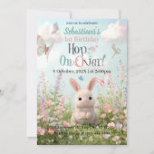 Sweet Bunny Meadow verjaardagsuitnodiging - grilli Kaart (Voorkant)