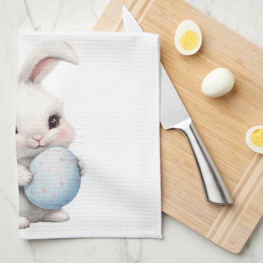 Sweet Bunny met ei keukenhanddoek (Quarter Fold)