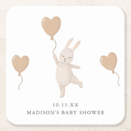 Sweet Bunny met Heart Balloon Baby shower Kartonnen Onderzetters