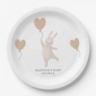 Sweet Bunny met Heart Balloon Baby shower Papieren Bordje