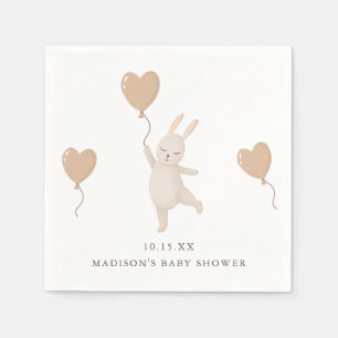 Sweet Bunny met Heart Balloon Baby shower Servet