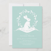Sweet Bunny Neutral Baby shower Invitation Kaart (Voorkant)