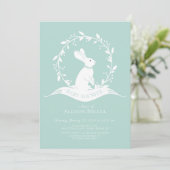 Sweet Bunny Neutral Baby shower Invitation Kaart (Staand voorkant)
