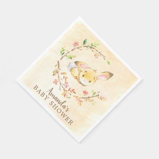 Sweet Bunny Neutral Baby shower Papieren servetten (Hoek)