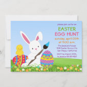 Sweet Bunny Paint Easter Uitnodiging (Voorkant)