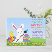 Sweet Bunny Paint Easter Uitnodiging (Staand voorkant)