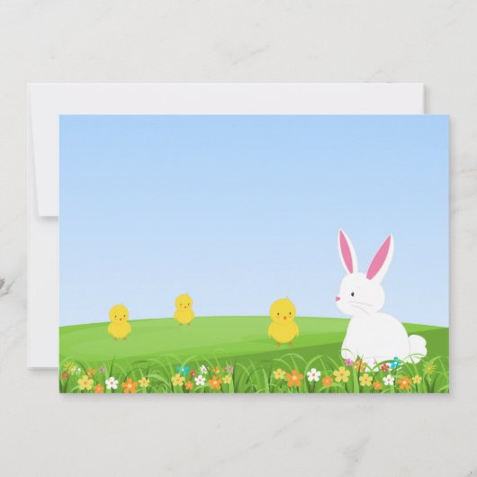 Sweet Bunny Paint Easter Uitnodiging (Achterkant)