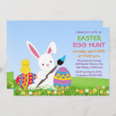 Sweet Bunny Paint Easter Uitnodiging (Voorkant / Achterkant)