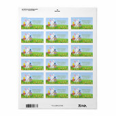 Sweet Bunny Paint Paaseieren Adreslabel Etiket (Full Sheet)