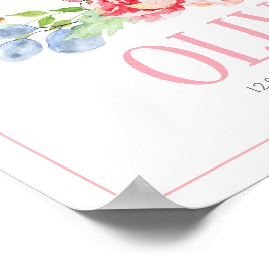 Sweet Bunny Rabbit | Aangepaste nieuwe babybedekki Poster (Hoek)