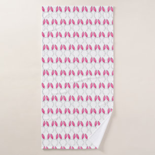 Sweet Bunny Rabbit Ears Druk Paasroze White af Bad Handdoek