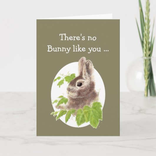 Sweet Bunny Rabbit Fun Birthday Card Kaart (Voorkant)
