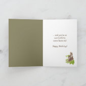 Sweet Bunny Rabbit Fun Birthday Card Kaart (Binnen)