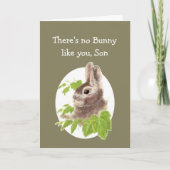 Sweet Bunny Rabbit Fun Birthday Son of Custom Kaart (Voorkant)