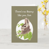 Sweet Bunny Rabbit Fun Birthday Son of Custom Kaart (Gele Bloem)