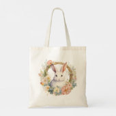 Sweet Bunny Rabbit met Lente Bloemen Tote Bag (Achterkant)