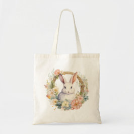 Sweet Bunny Rabbit met Lente Bloemen Tote Bag