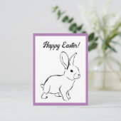 Sweet Bunny Rabbit Schattigee Natuur Cartoon Art Briefkaart (Staand voorkant)