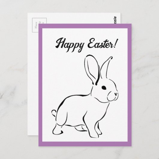 Sweet Bunny Rabbit Schattigee Natuur Cartoon Art Briefkaart (Voorkant / Achterkant)