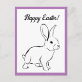 Sweet Bunny Rabbit Schattigee Natuur Cartoon Art Briefkaart (Voorkant)