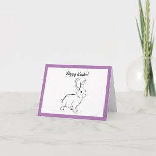 Sweet Bunny Rabbit Schattigee Natuur Cartoon Art Kaart