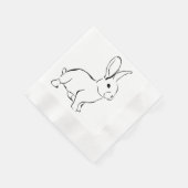 Sweet Bunny Rabbit Schattigee Natuur Cartoon Art Servet (Hoek)