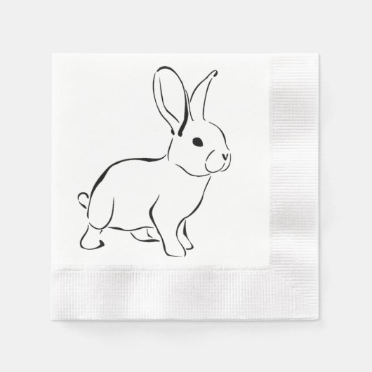 Sweet Bunny Rabbit Schattigee Natuur Cartoon Art Servet (Voorkant)