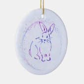 Sweet Bunny Rabbit - Tekst toevoegen aan Waterverf Keramisch Ornament (Rechts)