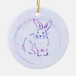 Sweet Bunny Rabbit - Tekst toevoegen aan Waterverf Keramisch Ornament