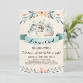 Sweet Bunny Rabbits Couples Douche Uitnodiging (Staand voorkant)