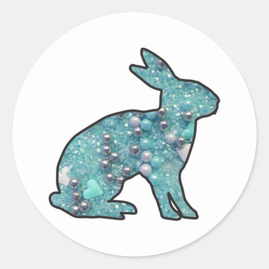 Sweet Bunny Ronde Sticker (Voorkant)