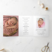 Sweet Bunny "Shining Among Stars" Funeral Program Drieluik Programma (Binnen)