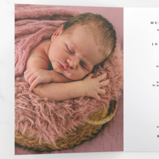 Sweet Bunny "Shining Among Stars" Funeral Program Drieluik Programma (Binnenzijde eerst)