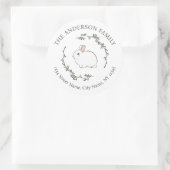 Sweet Bunny Simple Wreath Easter Return-adres Ronde Sticker (Tas)