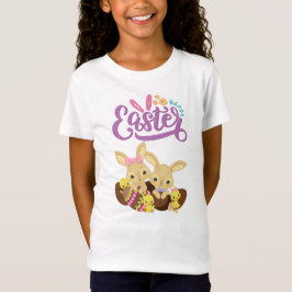 Sweet Bunny Twins & Chicks "Happy Easter" Kinder T T-shirt
