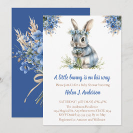 Sweet Bunny Waterverf Flower Baby shower Kaart