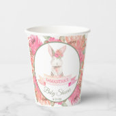 Sweet Bunny Waterverf Flowers Baby shower Papieren Bekers (Voorkant)