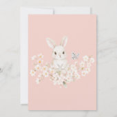Sweet Bunny Waterverf Pink Flower Baby shower Kaart (Achterkant)