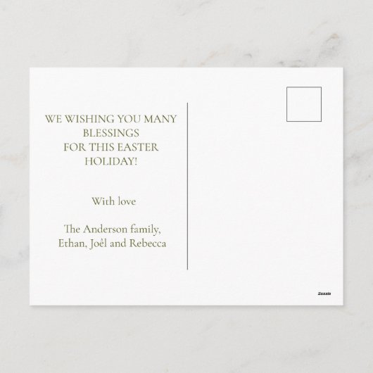 Sweet Bunny Waterverf Planten Eggs Easter Feestdagenkaart (Achterkant)