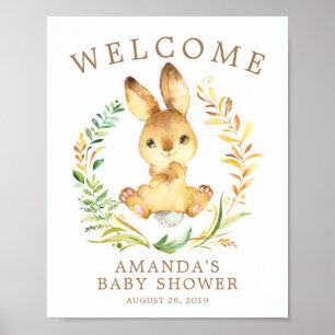 Sweet Bunny Welcome Baby shower Poster