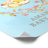 Sweet Bunny Welcome Boys Baby shower Poster (Hoek)