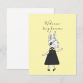 Sweet Bunny Welcome New Baby Kaart (Voorkant / Achterkant)