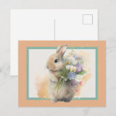 Sweet Bunny & Wildbloemen IV Briefkaart (Voorkant / Achterkant)