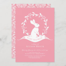 Sweet BunnyGirls Baby shower uitnodiging