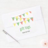 Sweet Bunting Gift Labels, Douches & Feestgunst Vierkante Sticker (Envelop)