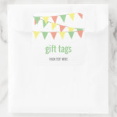 Sweet Bunting Gift Labels, Douches & Feestgunst Vierkante Sticker (Tas)
